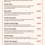 Menu Smoky Burgers Casablanca March 2024 402316-304200